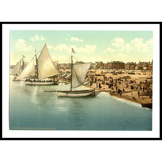 Yarmouth Yachts starting England, A New Print Of an English Photochrom Image