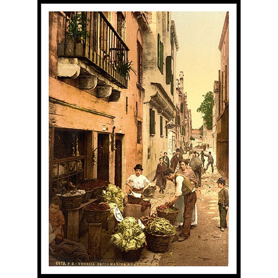 AStreet Venice Italy, A New Print Of a Vintage European Street Scene