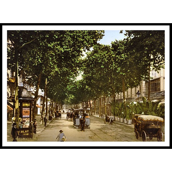 Avenue De La Gare Nice Riviera, A New Print Of a Vintage European Street Scene