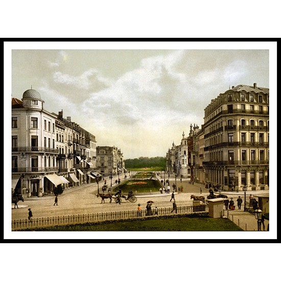 Avenue Leopold Ostend Belgium, A New Print Of a Vintage European Street Scene