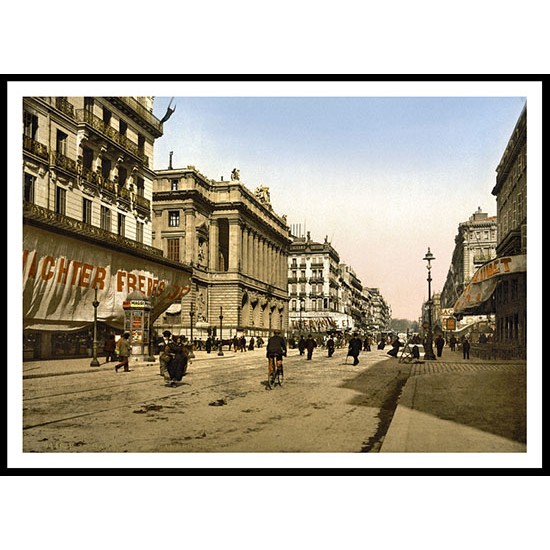 Cannebière And The Bourse Marseilles France, A New Print Of a Vintage European Street Scene