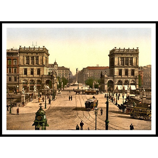 Halle Gate And Belle Alliance Square Berlin Germany, A New Print Of a Vintage European Street Scene