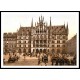 New City Hall Munich Bavaria Germany, A New Print Of a Vintage European Street Scene