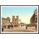 Notre Dame Paris France, A New Print Of a Vintage European Street Scene