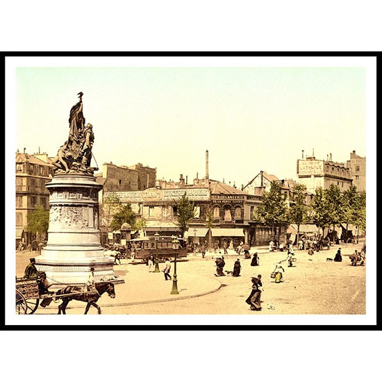 Place Clichy Paris, A New Print Of a Vintage European Street Scene