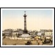 Place De La Bastille Paris France, A New Print Of a Vintage European Street Scene