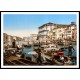 Procession Over Grand Canal Venice Italy, A New Print Of a Vintage European Street Scene