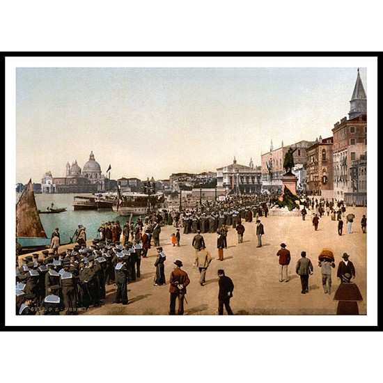 Riva Degli Schiavoni Venice Italy, A New Print Of a Vintage European Street Scene