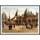 St Marks Church And Clock Venice Italy, A New Print Of a Vintage European Street Scene