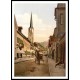 Street Scene Partenkirchen Upper Bavaria, A New Print Of a Vintage European Street Scene