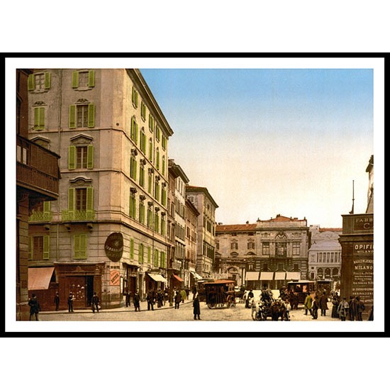 Street Scene Rome, A New Print Of a Vintage European Street Scene