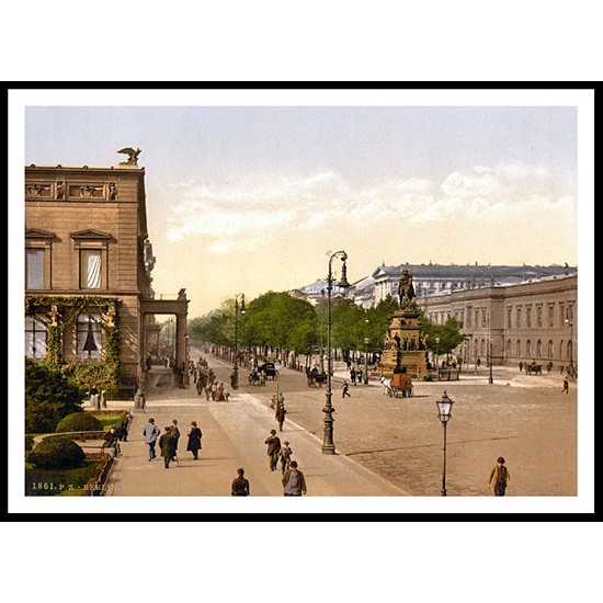 Unter Den Linden Berlin Germany, A New Print Of a Vintage European Street Scene