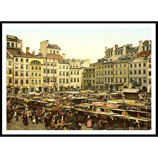 Warsaw Poland, A New Print Of a Vintage European Street Scene