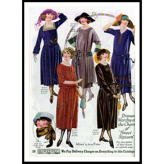 1922 Simpson Catalog 16, A New Print Of a Fashion Poster