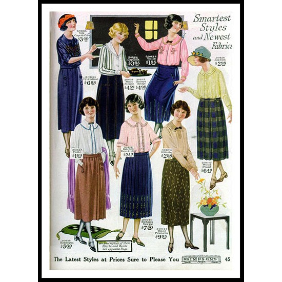 1922 Simpson Catalog 20, A New Print Of a Fashion Poster