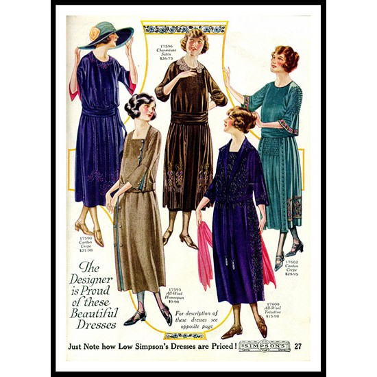 1922 Simpson Catalog 7, A New Print Of a Fashion Poster