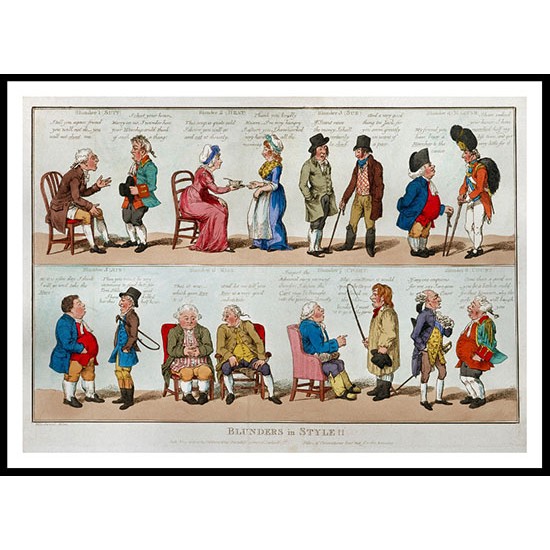 Blunders In Style 1800, A New Print Of a Fashion Poster