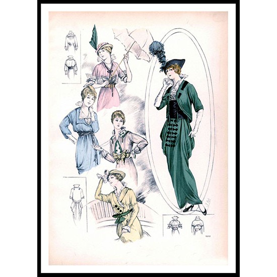 Edwardian Fashion Series 1 - 5, A New Print Of a Fashion Poster