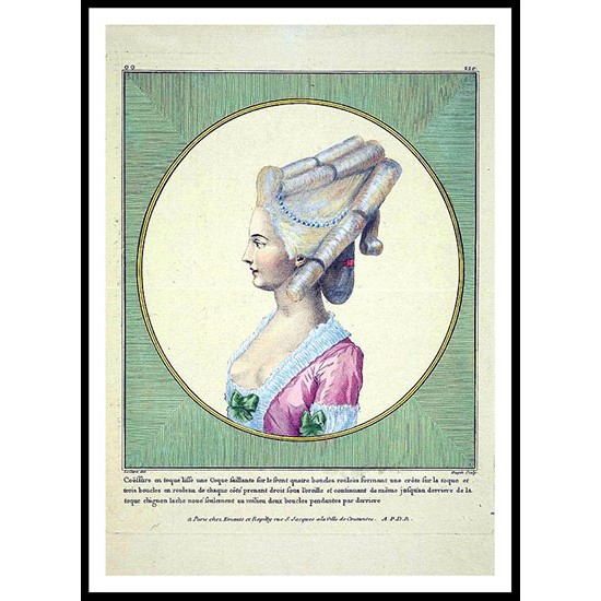 Gallerie Des Modeset Costumes Francais 1780 h, A New Print Of a Fashion Poster