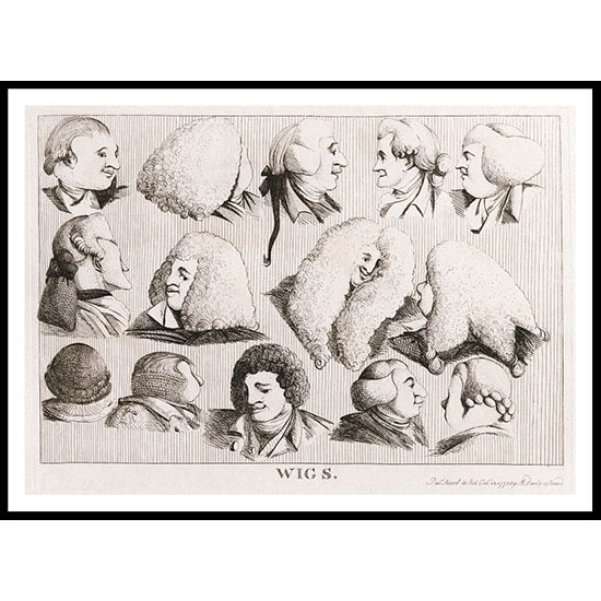 Wigs 1773, A New Print Of a Fashion Poster