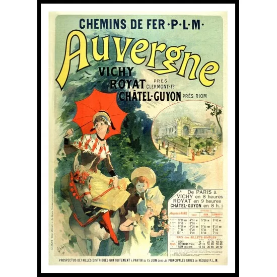 Auvergne 1893, A New Print Of a Vintage French Ad Auvergne 1893, A New Print Of a Vintage French Ad