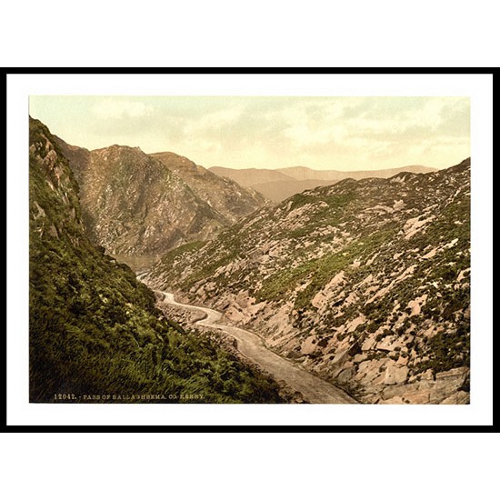 Ballaghbema Pass Co Kerry Ireland, A New Print Of a Vintage Irish Photochrom