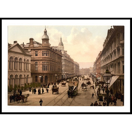 Belfast Royal Avenue Co Antrim Ireland, A New Print Of a Vintage Irish Photochrom