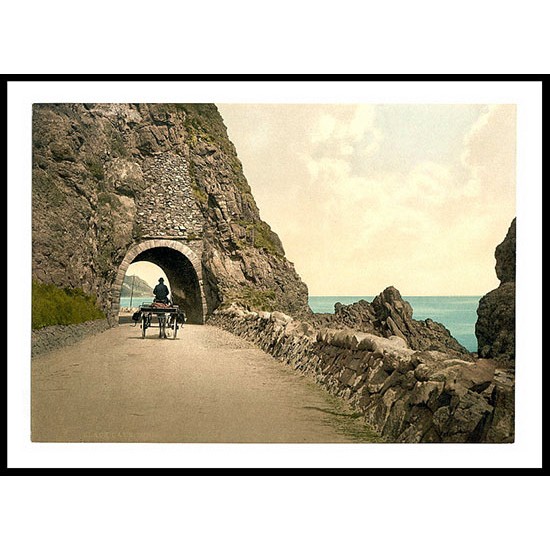 Black Cave Tunnel Co Antrim, A New Print Of a Vintage Irish Photochrom