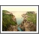 Carrick a Rede Rope Bridge Co Antrim Ireland, A New Print Of a Vintage Irish Photochrom