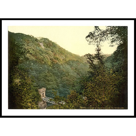 Dargle Lovers Leap Co Wicklow Ireland, A New Print Of a Vintage Irish Photochrom