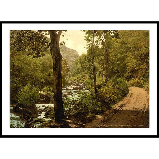 Devils Glen Co Wicklow Ireland, A New Print Of a Vintage Irish Photochrom