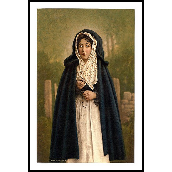 Irish Colleen, A New Print Of a Vintage Irish Photochrom