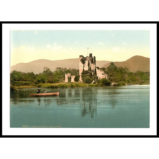 Killarney Ross Castle ICo Kerry Ireland, A New Print Of a Vintage Irish Photochrom