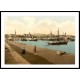 Kingstown The Harbor Co Dublin Ireland, A New Print Of a Vintage Irish Photochrom Kingstown The Harbor Co Dublin Ireland, A New Print Of a Vintage Irish Photochrom
