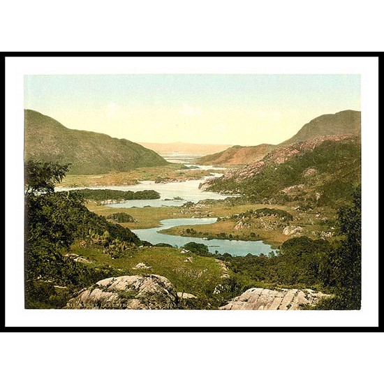 Lakesfrom Kenmare Road Killarney Co Kerry, A New Print Of a Vintage Irish Photochrom