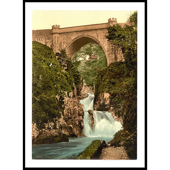 Poulaphuca Fall Co Wicklow Ireland, A New Print Of a Vintage Irish Photochrom