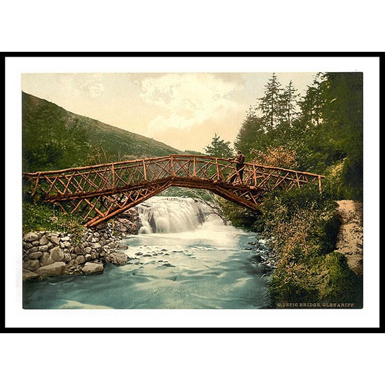 Rustic Bridgein Glenariff Co Antrim, A New Print Of a Vintage Irish Photochrom