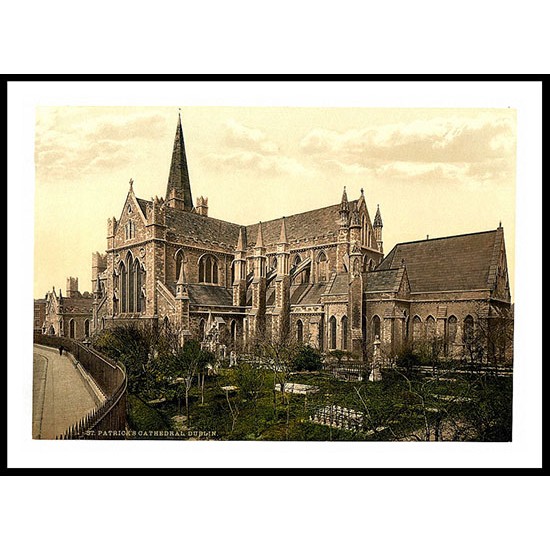 St Patricks Cathedral Dublin Co Dublin, A New Print Of a Vintage Irish Photochrom