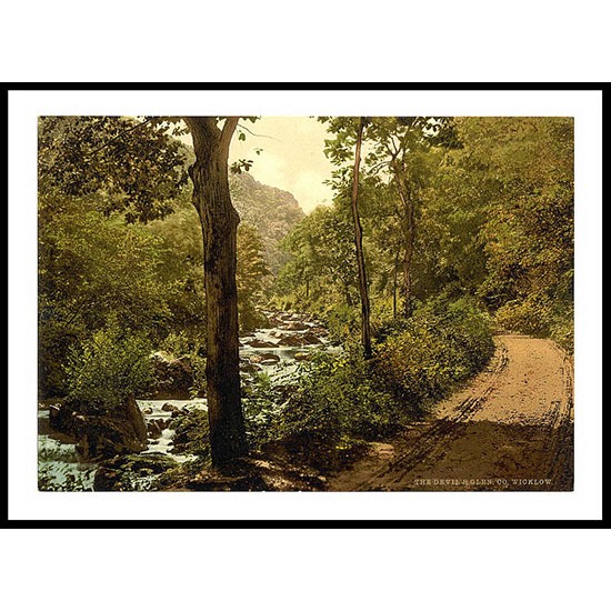 The Devils Glen Co Wicklow, A New Print Of a Vintage Irish Photochrom