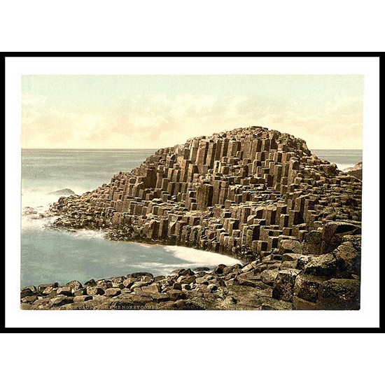 The Honeycombs Giants Causeway Co Antrim, A New Print Of a Vintage Irish Photochrom