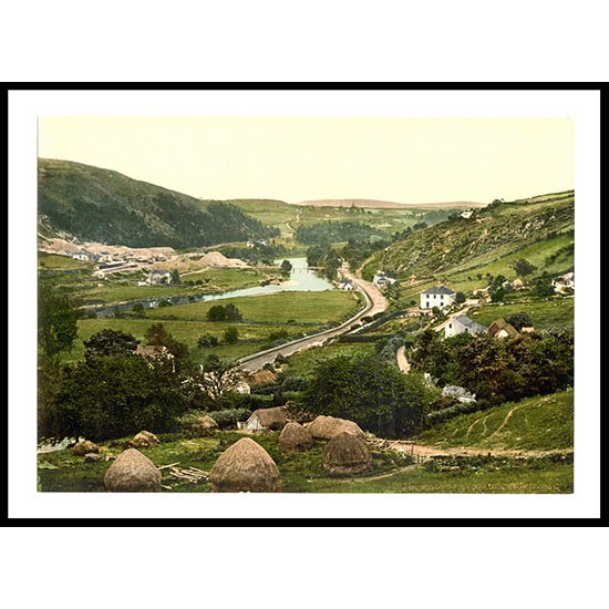 Valeof Avoca Co Wicklow Ireland, A New Print Of a Vintage Irish Photochrom