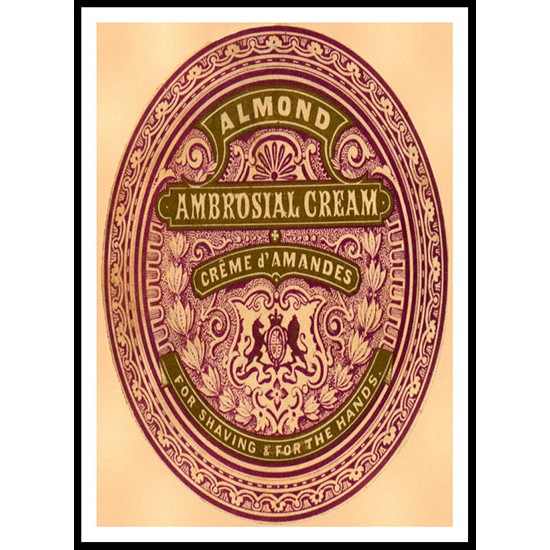 Almond Cream, A New Print Of a Vintage Label