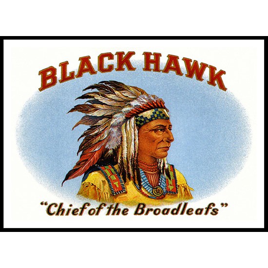 Black Hawk, A New Print Of a Vintage Label