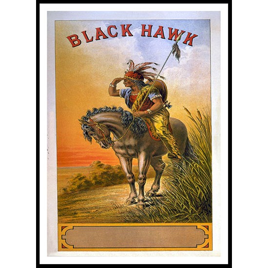 Black Hawk 1870s, A New Print Of a Vintage Label