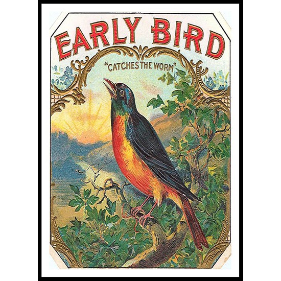 Early Bird, A New Print Of a Vintage Label