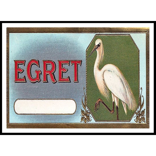 Egret, A New Print Of a Vintage Label