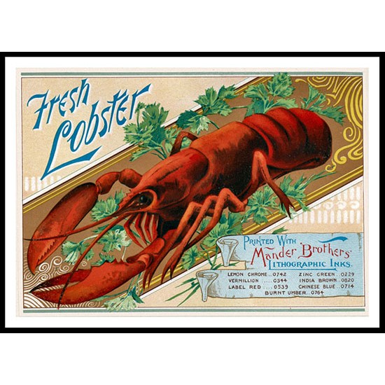 Fresh Lobster, A New Print Of a Vintage Label