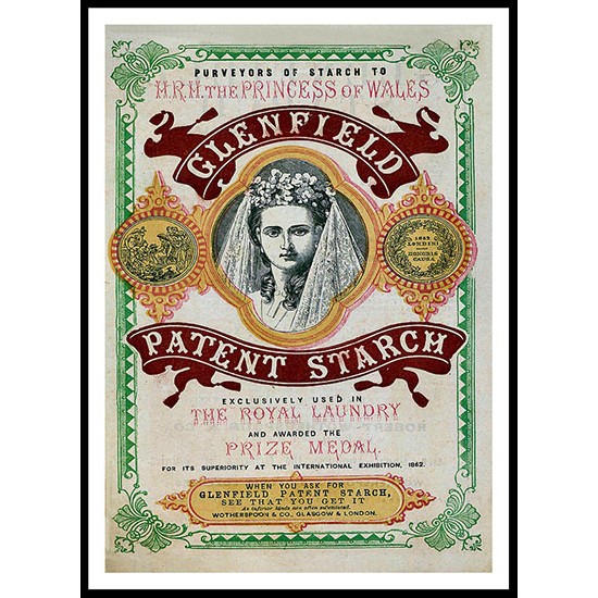 Glenfield Starch 1866, A New Print Of a Vintage Label