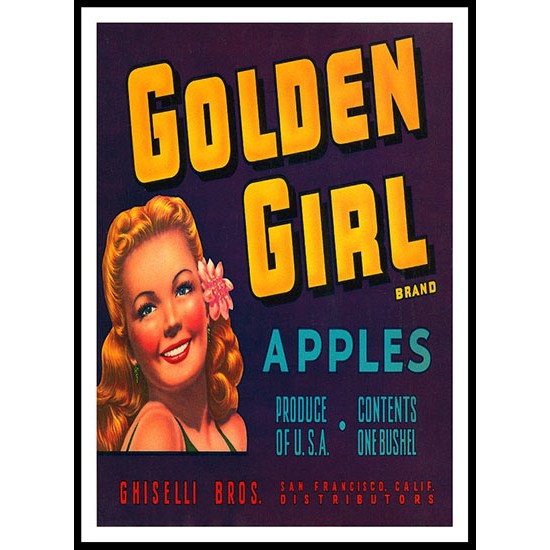 Golden Girl, A New Print Of a Vintage Label