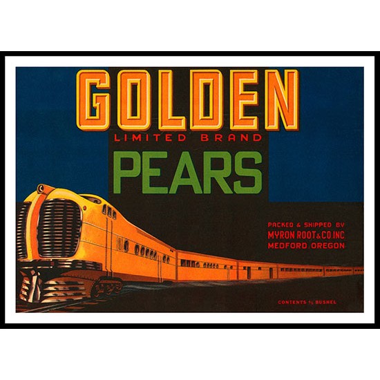 Golden Pears, A New Print Of a Vintage Label